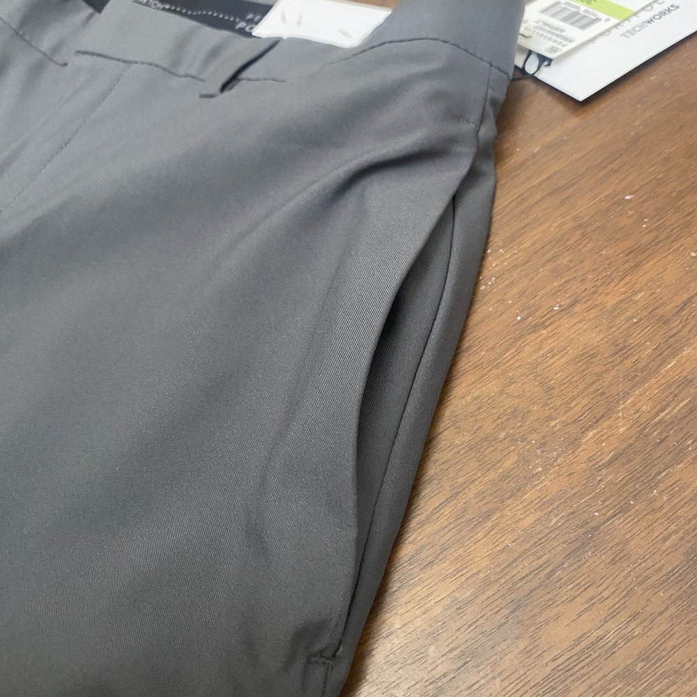 Perry Ellis Portfolio 30x30 Men's Pleated Pants Gray Poly Asphalt NWT - Picture 4 of 16
